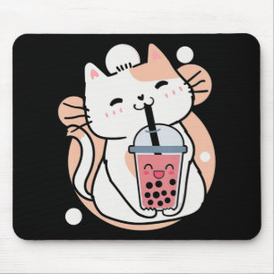Mousepad Cat Boba Tea Bubble Tea Anime Kawaii Neko Milktea