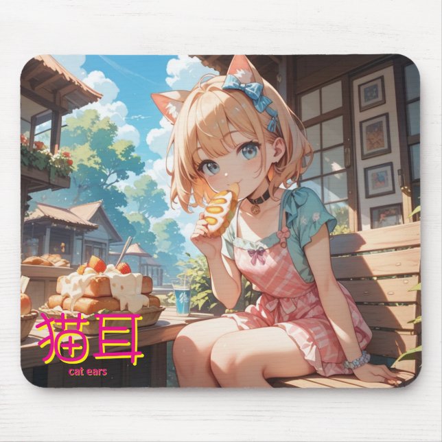 Mousepad cat ears girl (Frente)