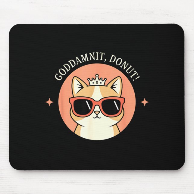 Mousepad Cat - Godit, Donut! Sy Retro Cat Lover Design  (Frente)