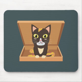 Mousepad Cat in a pizza box