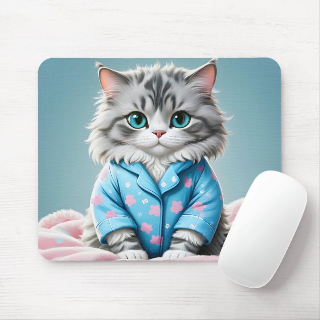 Mousepad Cat In Pajamas (Com mouse)