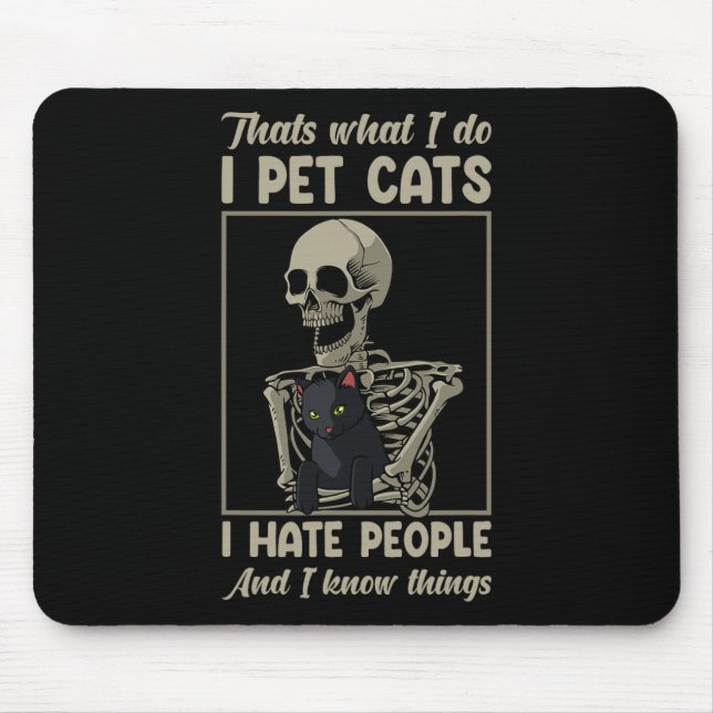 Mousepad Cat Kitten Lover Grumpy Gatinho Crânio Proprietári (Frente)