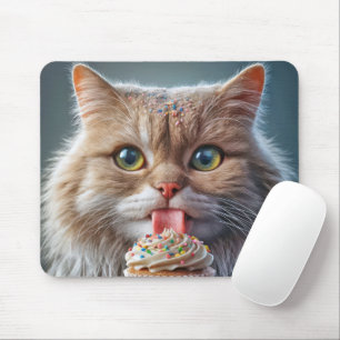 Mousepad Cat Licenciando um Cupcake
