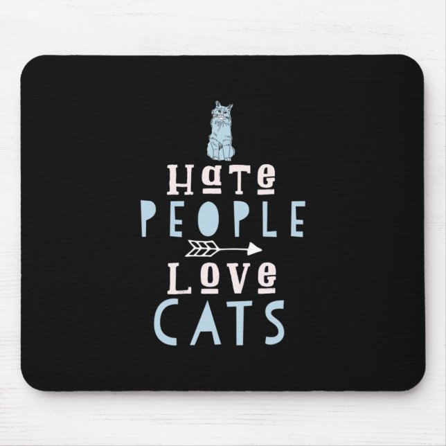 Mousepad Cat Lover I Ama Gatos E Pessoas (Frente)