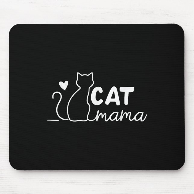 Mousepad Cat Mama Eu Adoro Cat Cat Mãe Ideia Excelente Para (Frente)