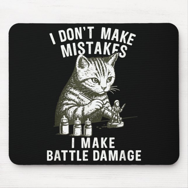 Mousepad Cat Miniature Painter Battle Damage Funny Miniatur (Frente)