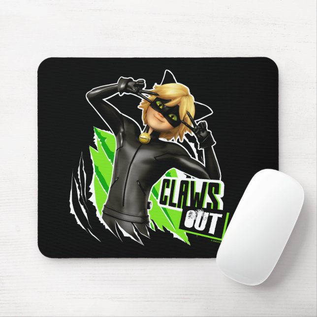 Mousepad Cat Noir | Gráfico de Garras (Com mouse)