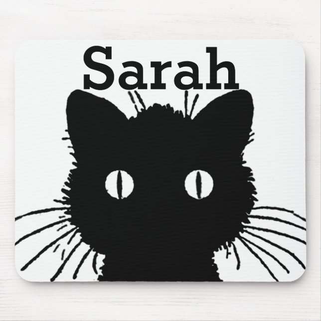 Mousepad Cat Preto Personalizado (Frente)