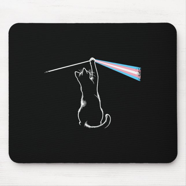 Mousepad Cat Rock Music Trans Pride Lgbt Transgender Cat Lo (Frente)