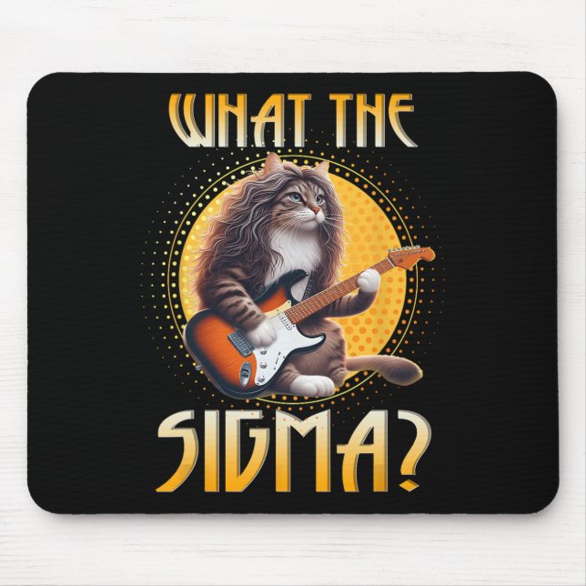 Mousepad Cat Sigma Camisa Engraçada Sigma Brainrot Meme Riz (Frente)