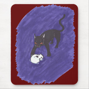 Mousepad Cat & Skull