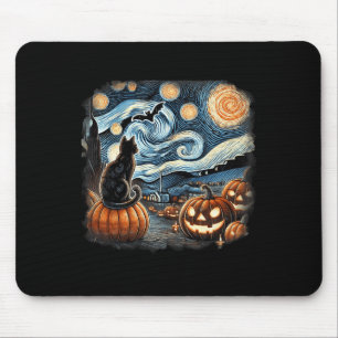 Mousepad Cat Starry Night Van Gogh Cat Para Cat Lover Cat M