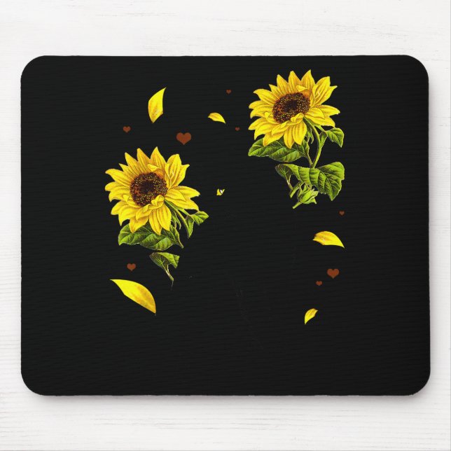 Mousepad Cat Sunflower Christmas Tree Sun Flower Cat Lover  (Frente)