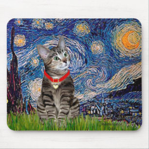 Mousepad CAT (Tabby2) - Noite Estrelada