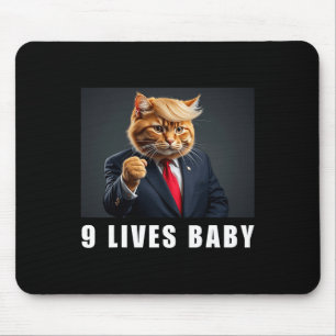 Mousepad Cat Trump 9 Lives Baby Trump 2024 Win Victory Winn