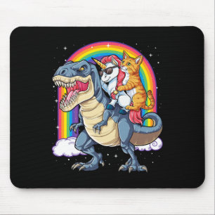 Mousepad Cat Unicorn Andando Dinossauro T Rex Kitten Lover