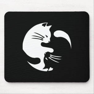 Mousepad Cat Yin Yang Peace Loving Interconnected Gift Idea