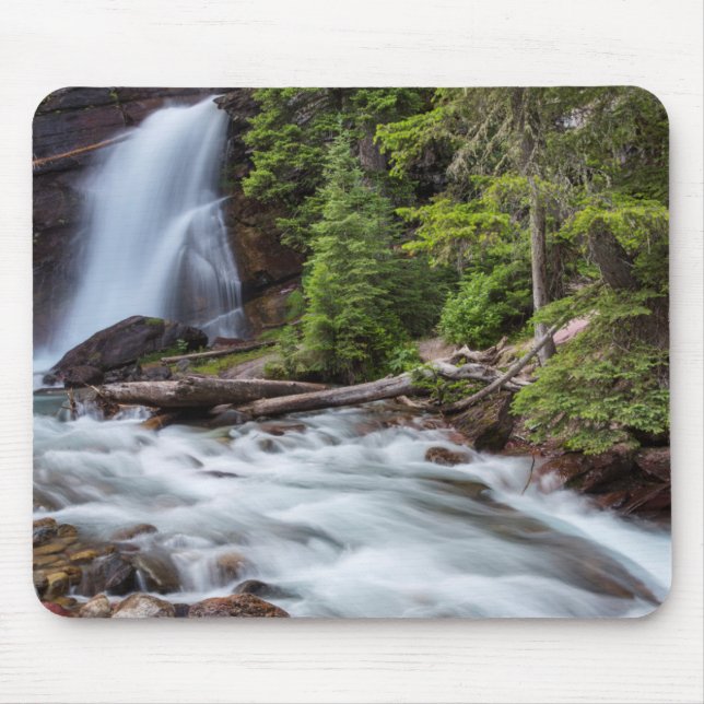 Mousepad Cataratas Baring no Parque Nacional Glacier, Monta (Frente)
