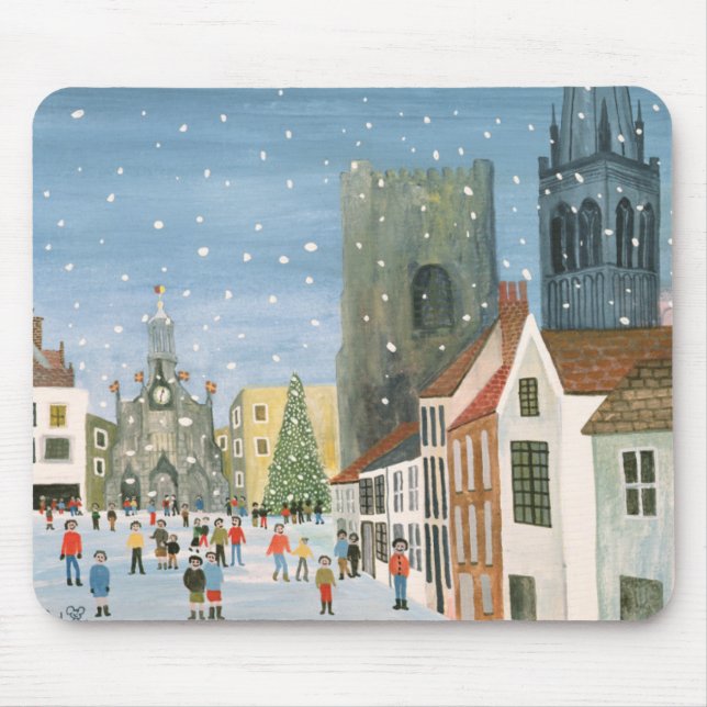 Mousepad Catedral de Chichester uma cena da neve (Frente)