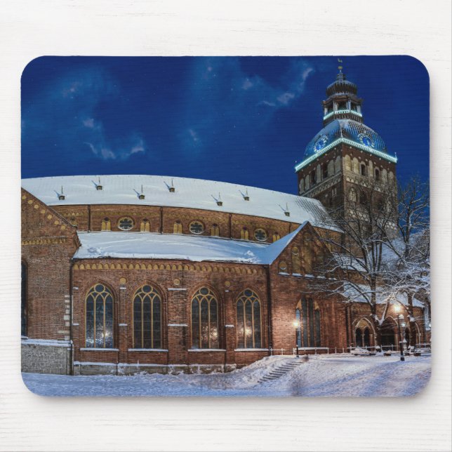 Mousepad Catedral de Dome na praça Dome em Riga, Letónia (Frente)