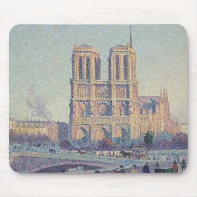 Mousepad Catedral de Notre Dame Paris Pintura Clássica Fran (Frente)