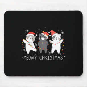 Mousepad Catmas Meowy Gato de Natal Gatos Frescos Papais no