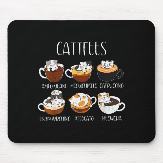 Mousepad Cats &amp; Coffee Lover Funny Caffeine Quote Cattf (Frente)