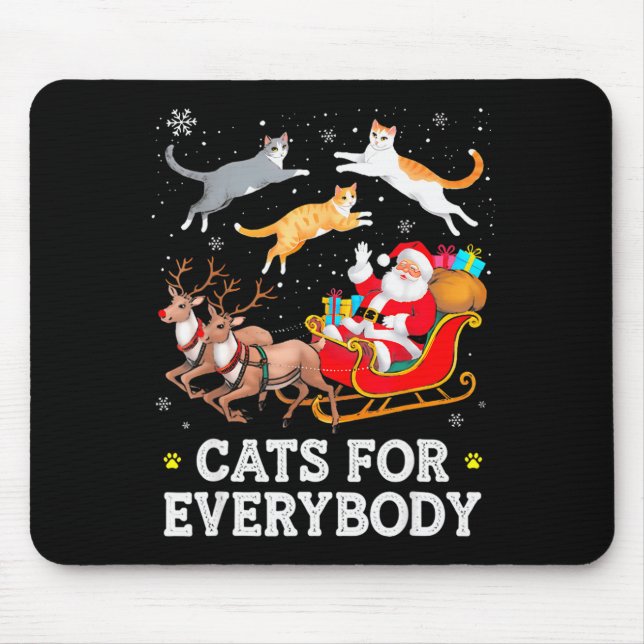 Mousepad Cats For Everybody Christmas Cat Funny Xmas Women  (Frente)