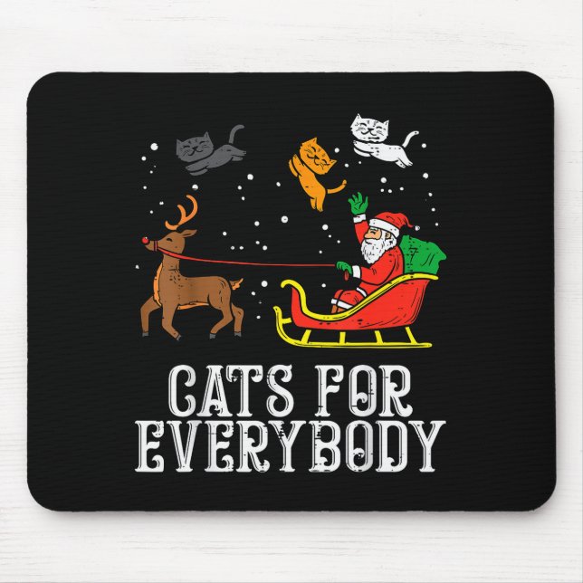 Mousepad Cats For Everybody Christmas Cat Funny Xmas Women  (Frente)