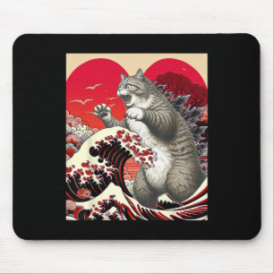Mousepad Catzilla Gato Valentine Arte Japonês Presente Dive