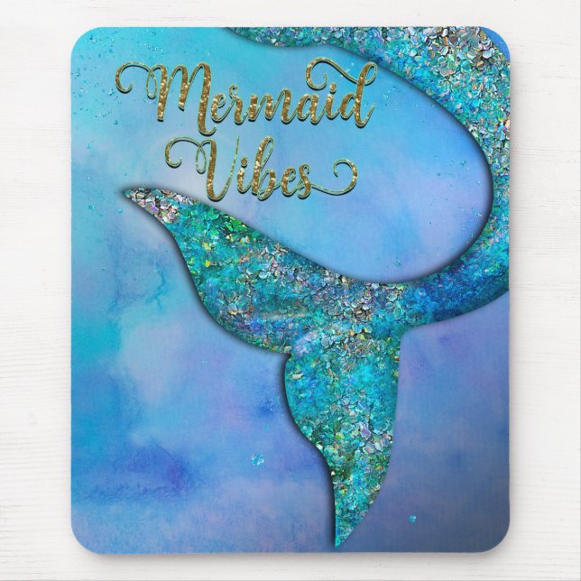 Mousepad Cauda de Sereia do Oceano Brilhante Enfeitiçada (Frente)