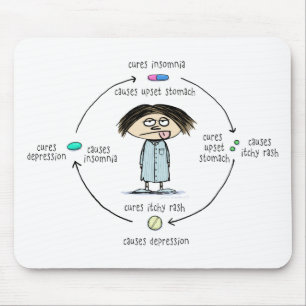 Mousepad Causas e Curtas   Cartoon de Medicina Engraçado