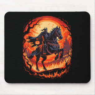 Mousepad Cavaleiro Assustador Sem Cabeça De Abóbora De Cabe