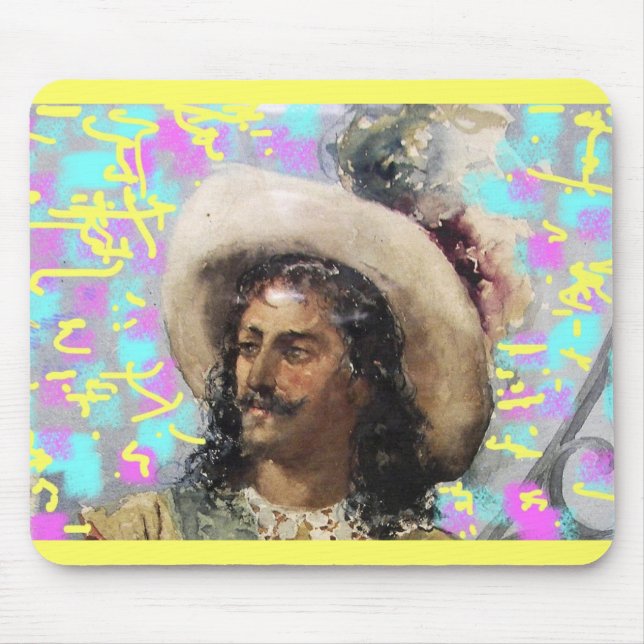 Mousepad cavaleiro com chapéu colorido (Frente)