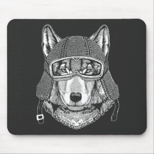 Mousepad Cavaleiro da motocicleta do cão do lobo
