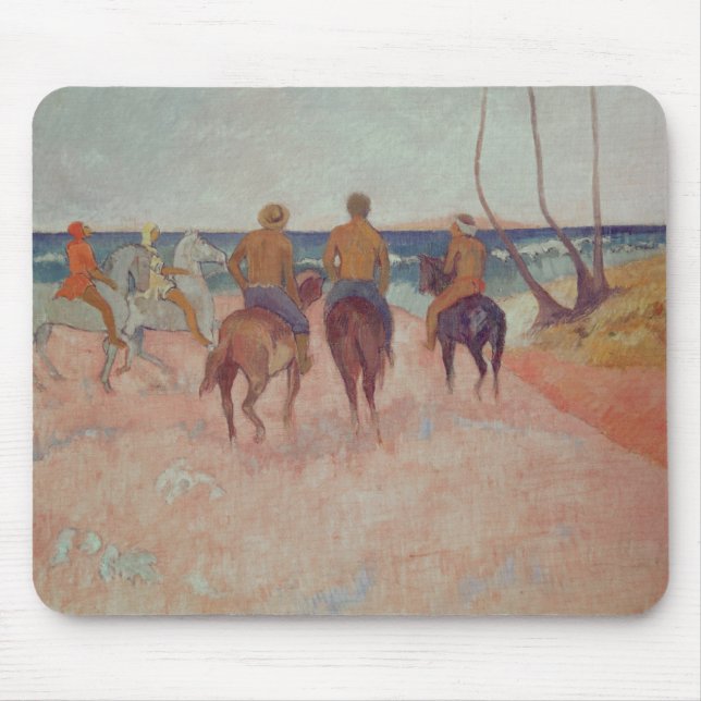 Mousepad Cavaleiro de Paul Gauguin | na praia 1902 (Frente)