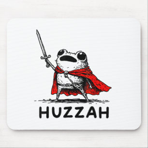 Mousepad Cavaleiro de Sapo Retro Huzzah Citação Engraçada d