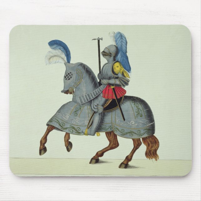 Mousepad Cavaleiro e cavalo na armadura, placa 'de uma (Frente)
