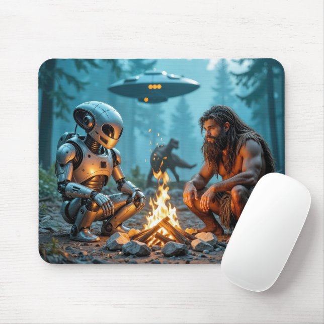 Mousepad Cavaleiro e Robô Alienígena por Campfire (Com mouse)