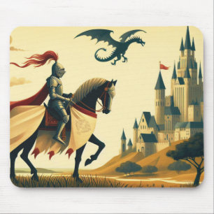 Mousepad Cavaleiro medieval/wyvern