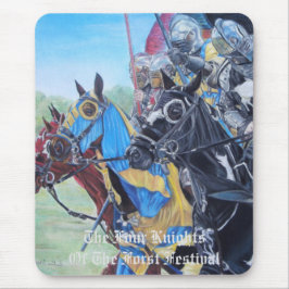Mousepad cavaleiros medievais joujando em cavalos arte hist