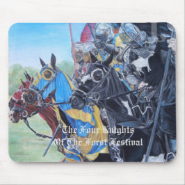 Mousepad cavaleiros medievais joujando em cavalos arte hist
