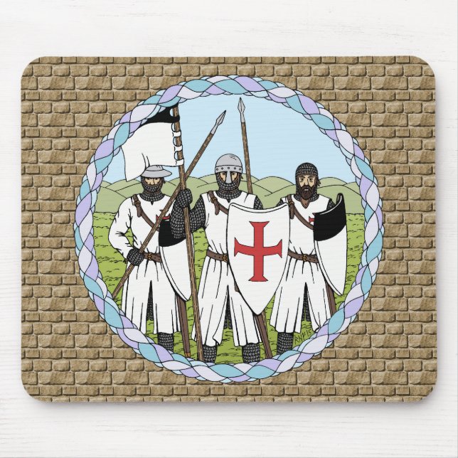 Mousepad Cavaleiros Medievais Templários (Frente)