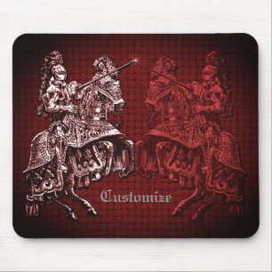 Mousepad Cavaleiros medievais vermelhos