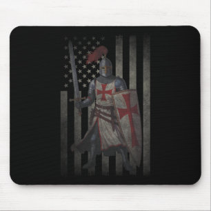 Mousepad Cavaleiros Templários Cruzado Valor Bandeira Ameri