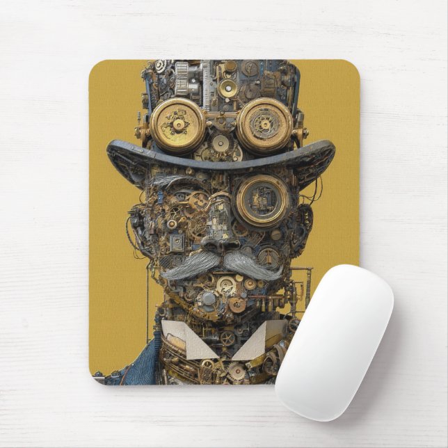 Mousepad Cavalheiro Mecânico Steampunk (Com mouse)