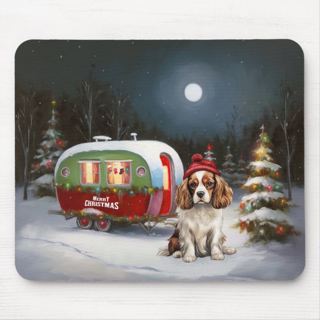 Mousepad Cavalier King Charles Spaniel Caravan Natal (Frente)