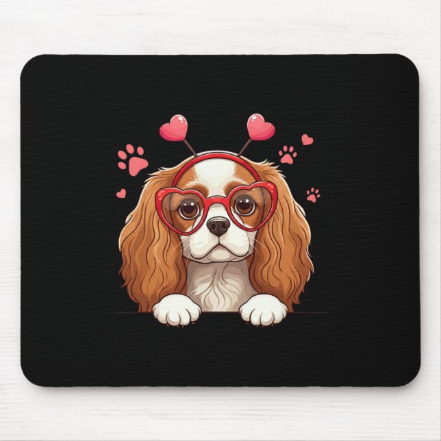 Mousepad Cavalier King Charles Spaniel Engraçado Coração Ca (Frente)
