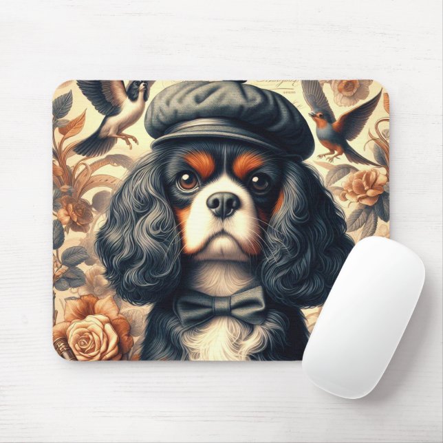 Mousepad Cavalier King Charles Spaniel Painting (Com mouse)