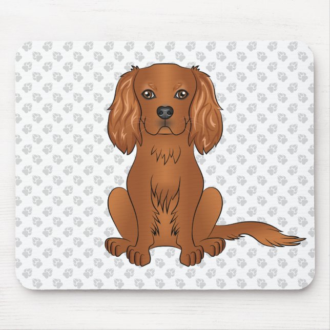 Mousepad Cavalier King Charles Spaniel & Patas Rubi (Frente)